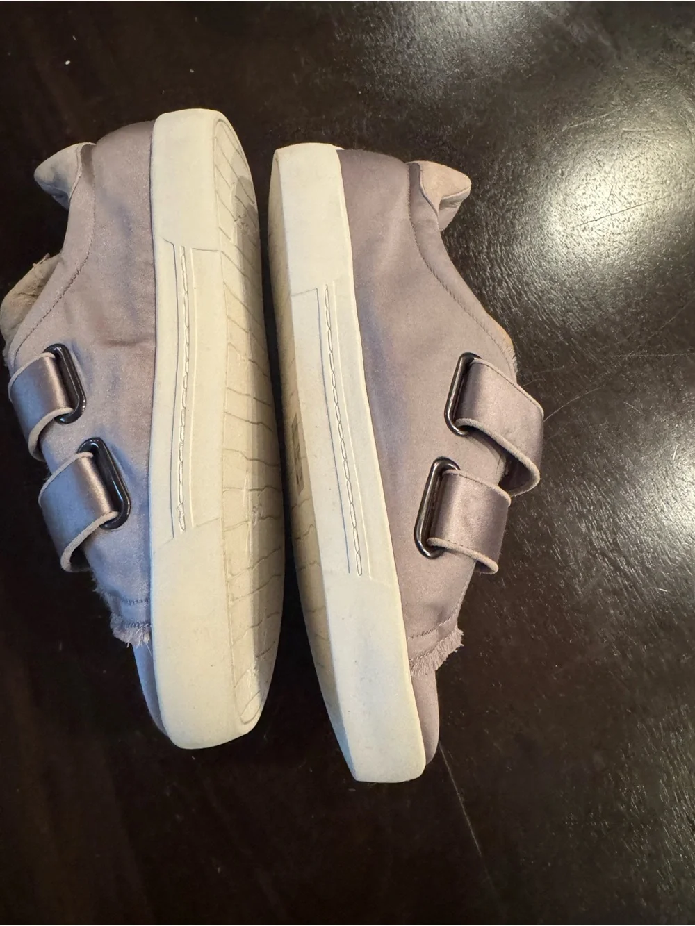 Casual Velcro Slip-On Sneakers in Light Gray